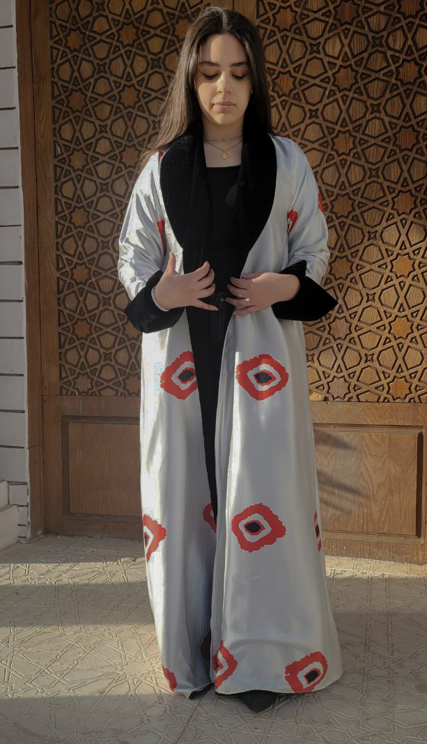 Double face Abaya Velvet &satin with special design
