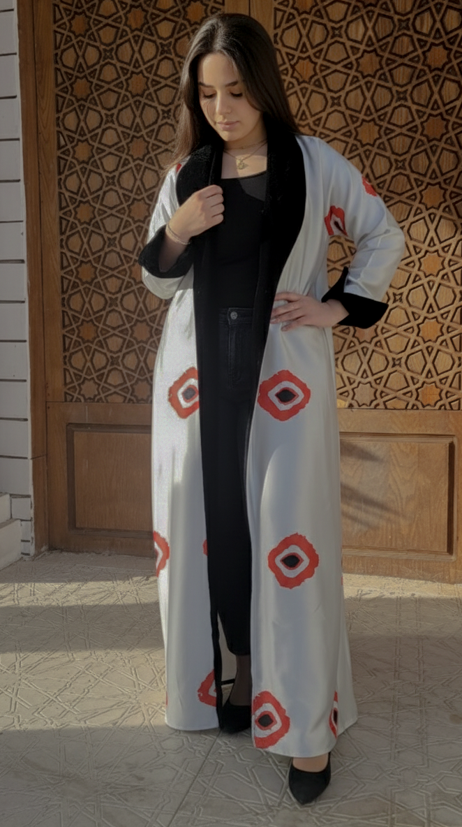 Double face Abaya Velvet &amp;satin with special design